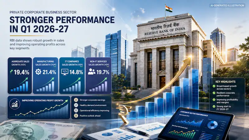 RBI Q1 FY2026-27 Data: Private Companies’ Sales Growth Accelerates to 19.4%
